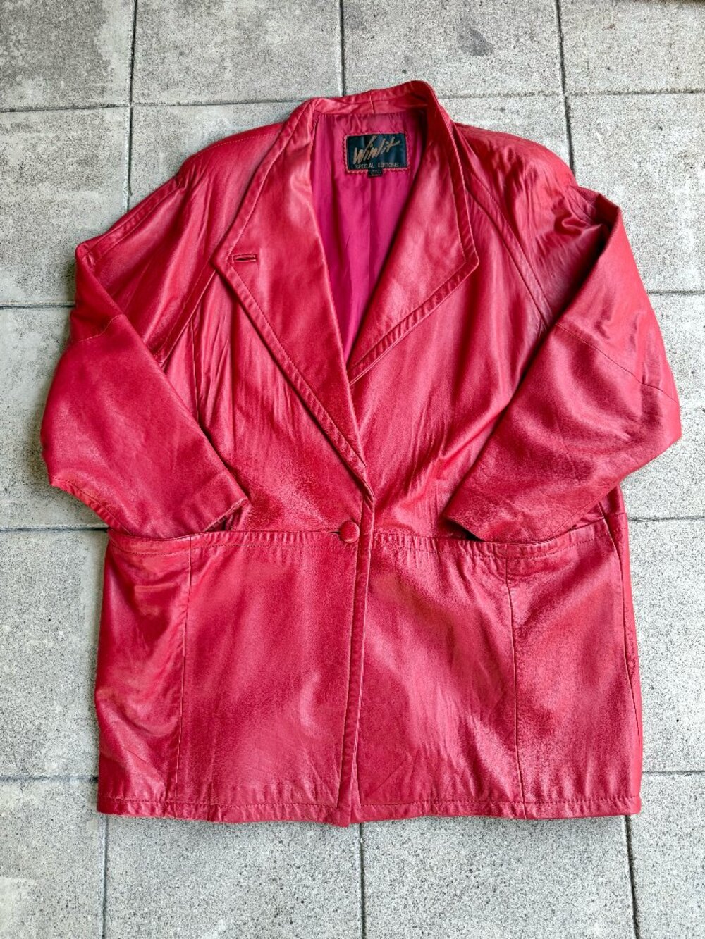 Wilsons Leather Red Oversized Leather Blazer Jacket 2X